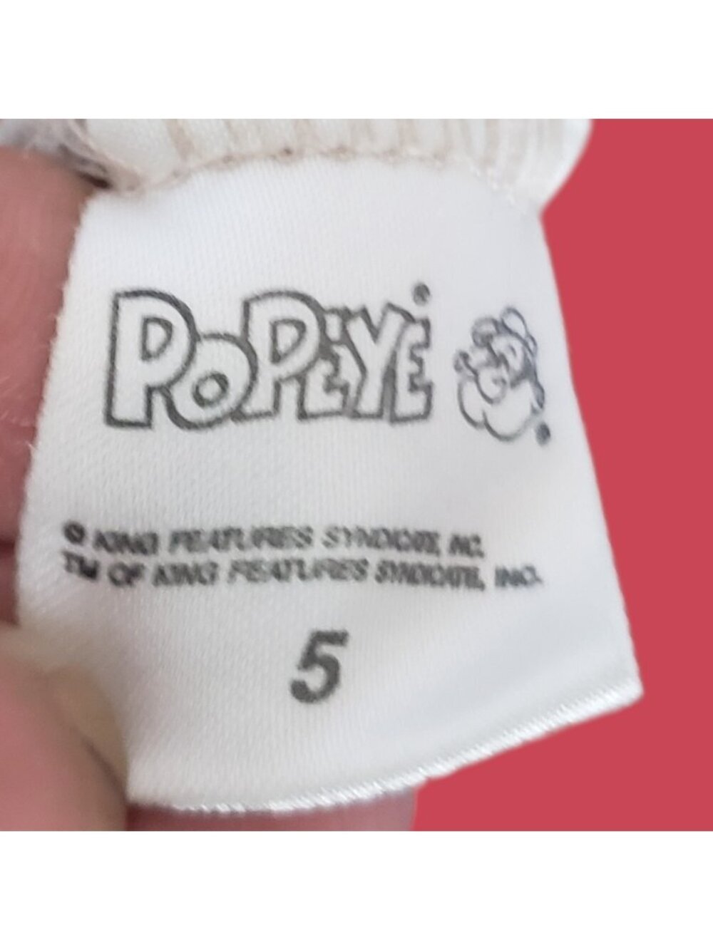 Popeye Vtg Team Porto American Hoodie Full Zip Beige/Red Size 5 - Picture 4 of 9